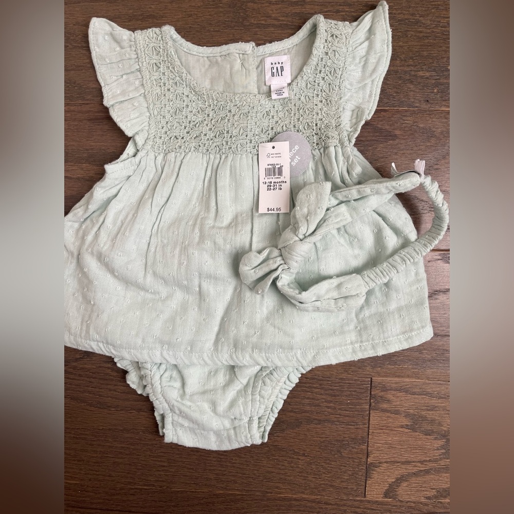 GAP Mint Green Baby girl 3-piece set